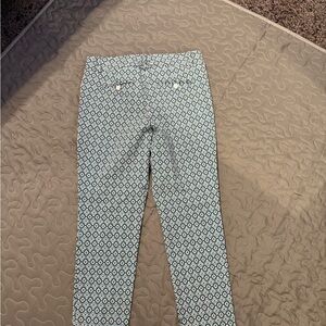 The Limited Blue and White Patterned Ankle Pants